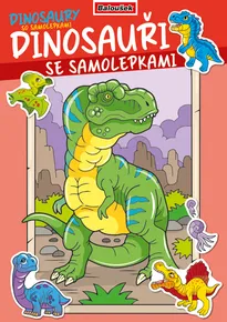 Malbuch - A4 - mit Aufklebern - Dinosaurier